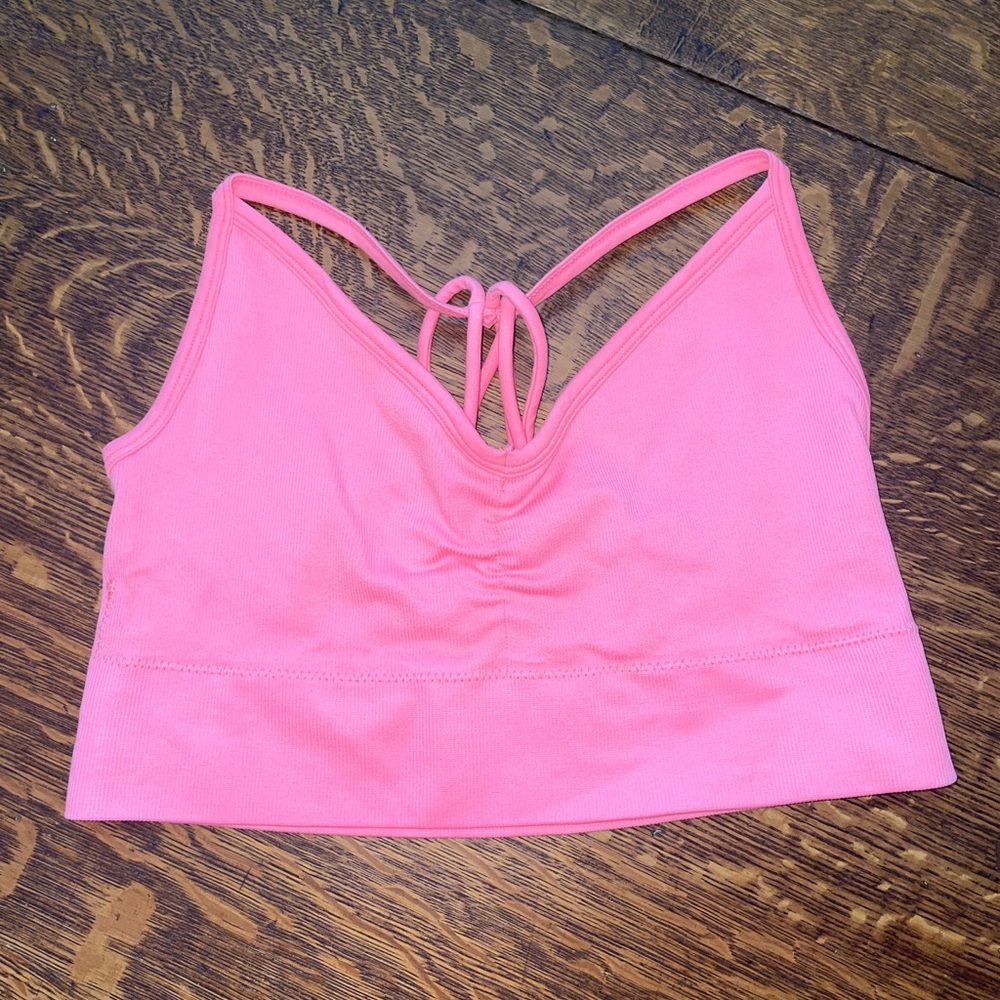 Strappy Hot Pink Sports Bra